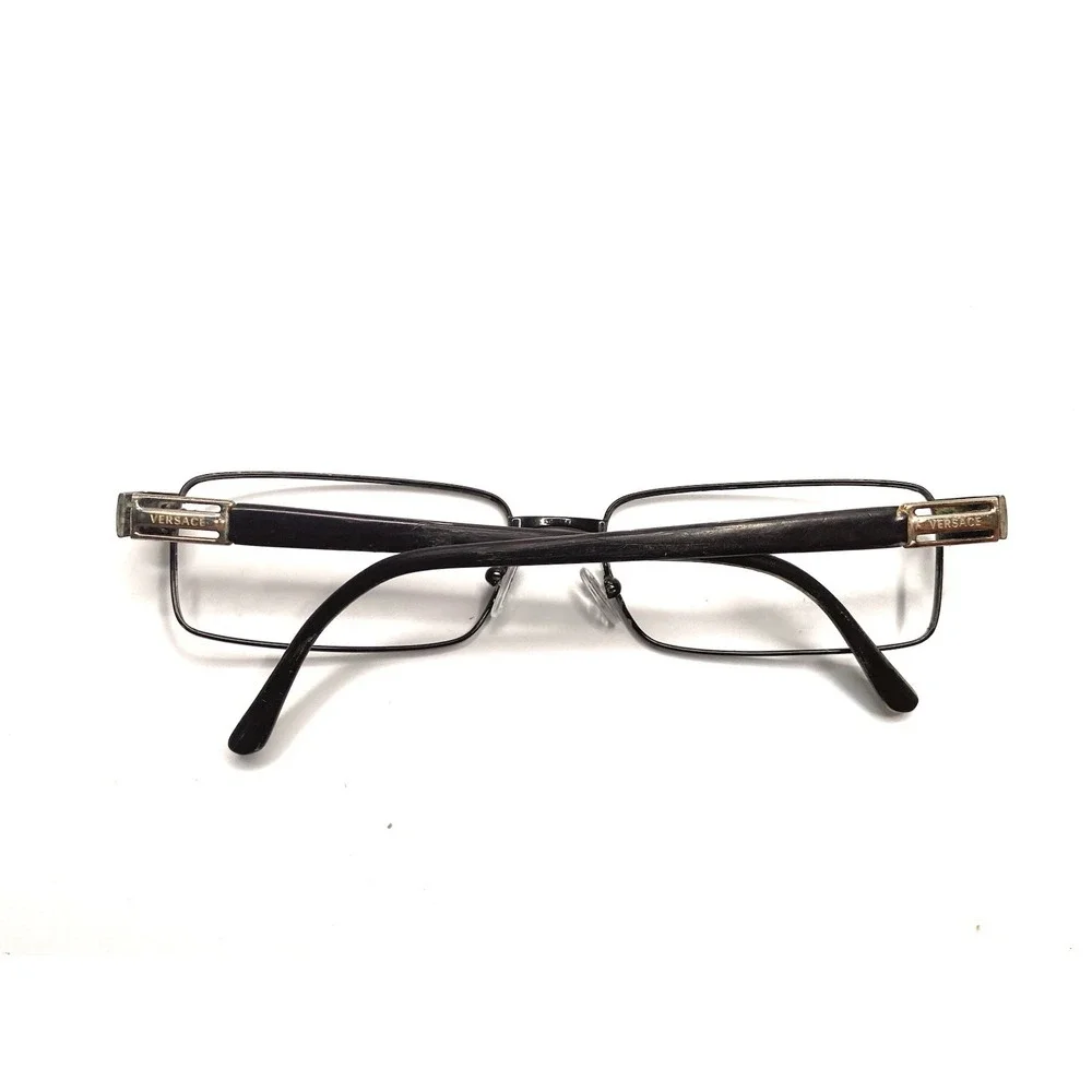Versace Black Metal Rectangular Glasses Made In Italy MOD. 1120 1009-S 54 16 140
